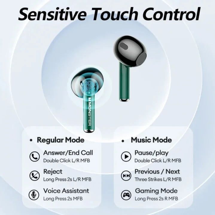 wireless gaming touch control earbud