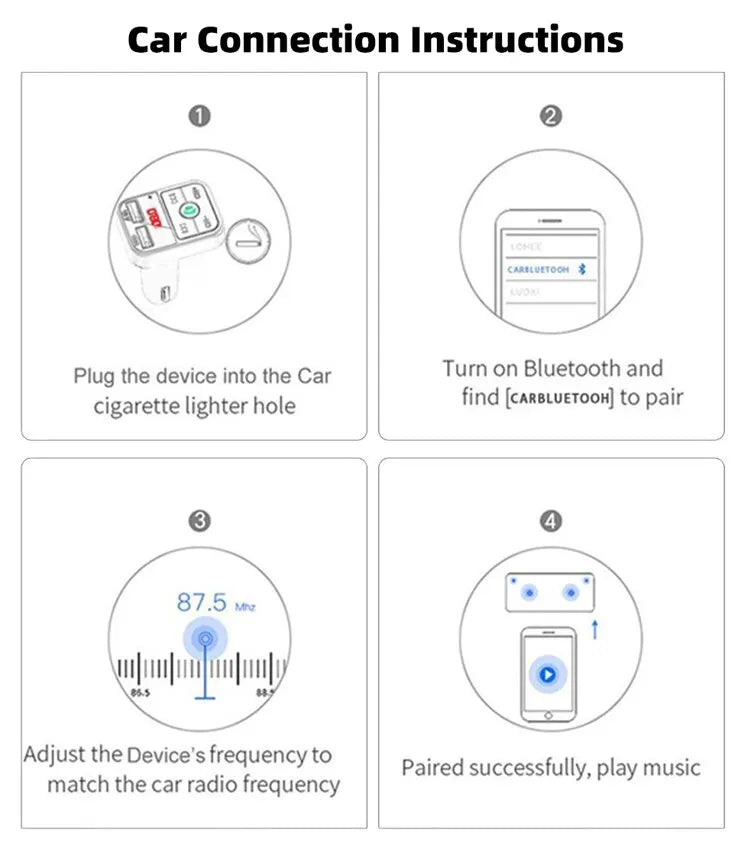 car mp3 player dual usb fast charger